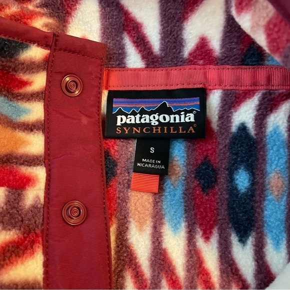 Patagonia SMALL Synchilla Snap T Fleece Pullover Kuta Klash Jacket Tribal rare - Picture 4 of 8